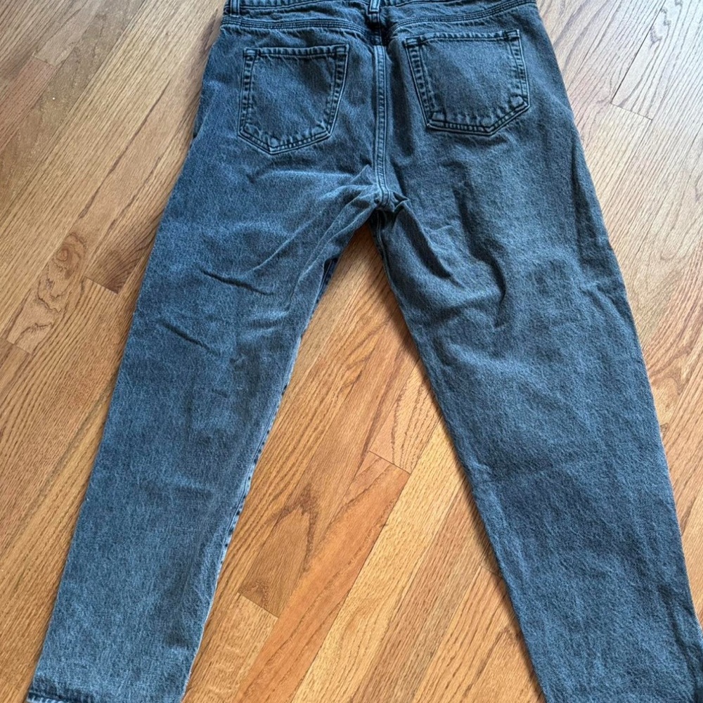 Grey cotton straight leg jeans